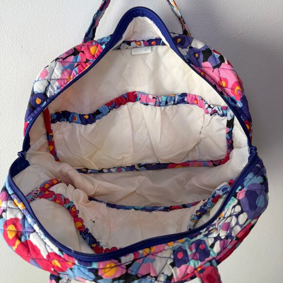 Vera Bradley Impressionista Quilted Floral Print Grand Cosmetic Case Makeup Bag - Picture 5 of 7